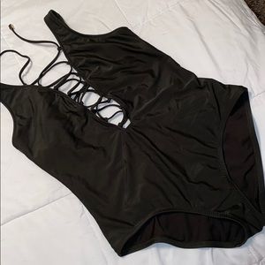 Olive green swimsuit